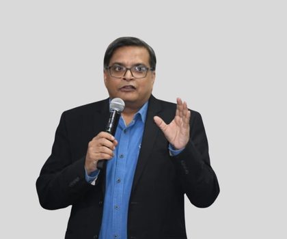 Ranjan, PragatiPath 360 team, addressing learners